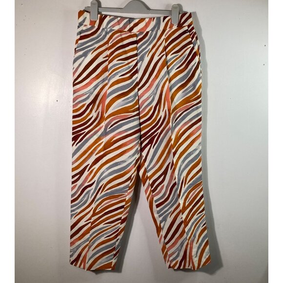 Womens Ann Taylor Tapered Leg Chino Pants Animal Print  L - Picture 1 of 8